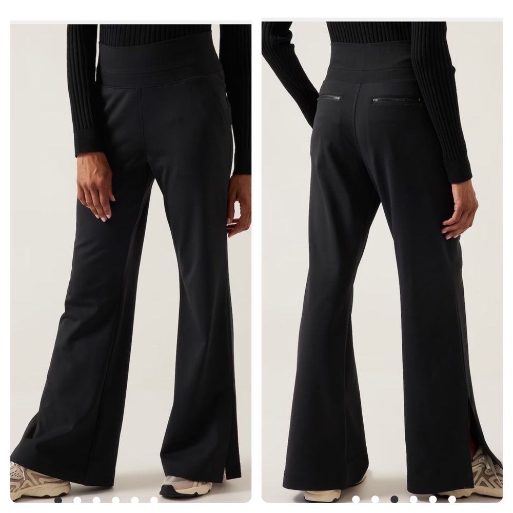 Athleta Venice Flare Pant athleisure stretch comfy travel black womens large